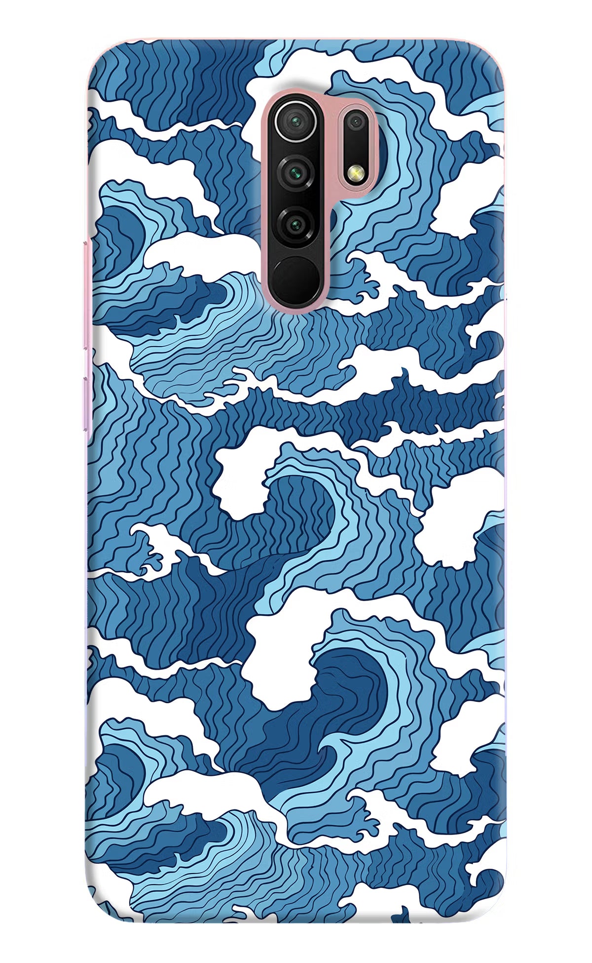 Blue Waves Redmi 9 Prime/Poco M2/M2 reloaded Hard Case Back Cover by Casekaro