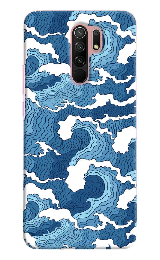 Blue Waves Redmi 9 Prime/Poco M2/M2 reloaded Hard Case Back Cover by Casekaro