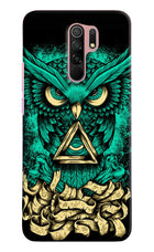 Green Owl Redmi 9 Prime/Poco M2/M2 reloaded Hard Case Back Cover by Casekaro