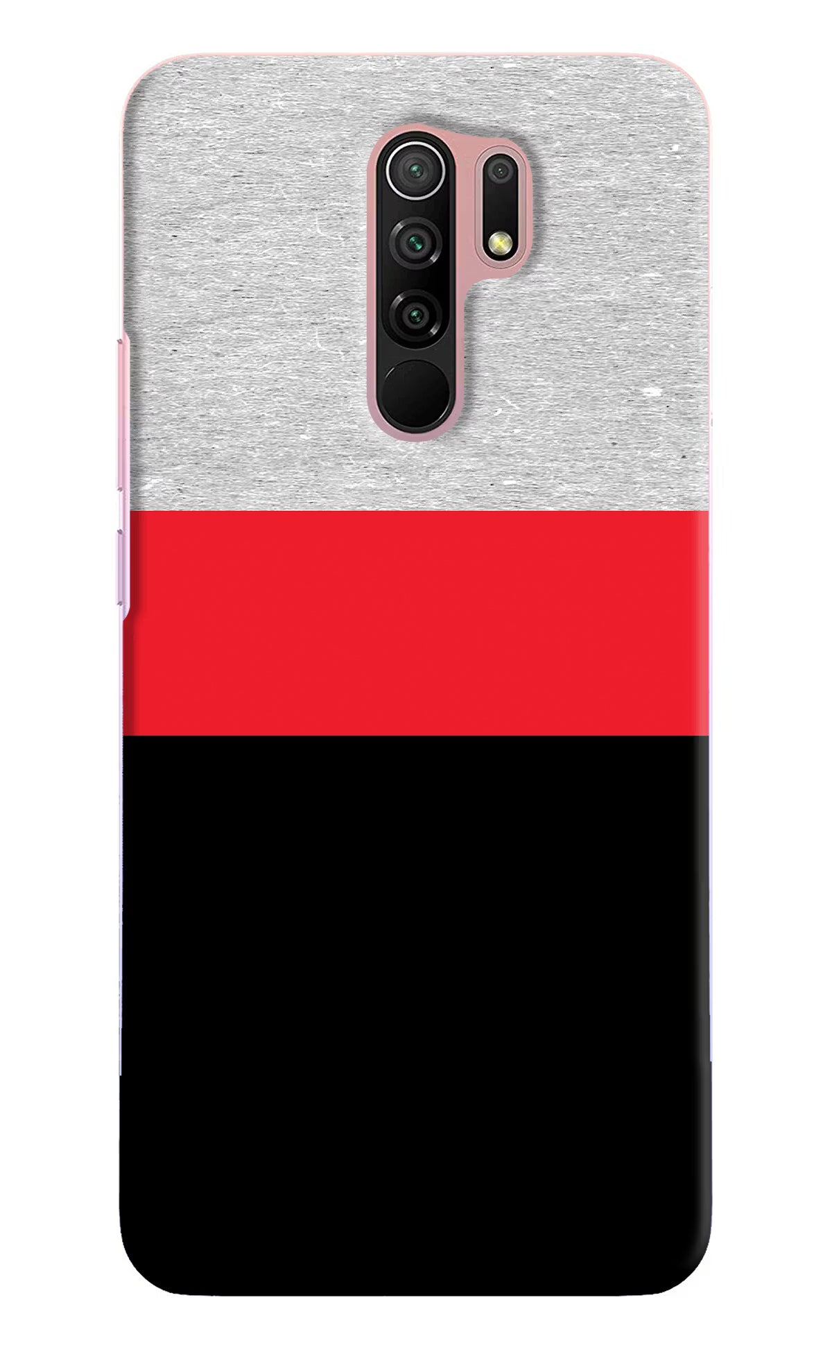 Tri Color Pattern Redmi 9 Prime/Poco M2/M2 reloaded Hard Case Back Cover by Casekaro