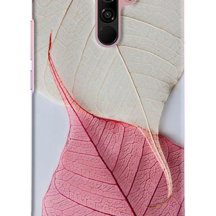 White Pink Leaf Redmi 9 Prime/Poco M2/M2 reloaded Hard Case Back Cover by Casekaro