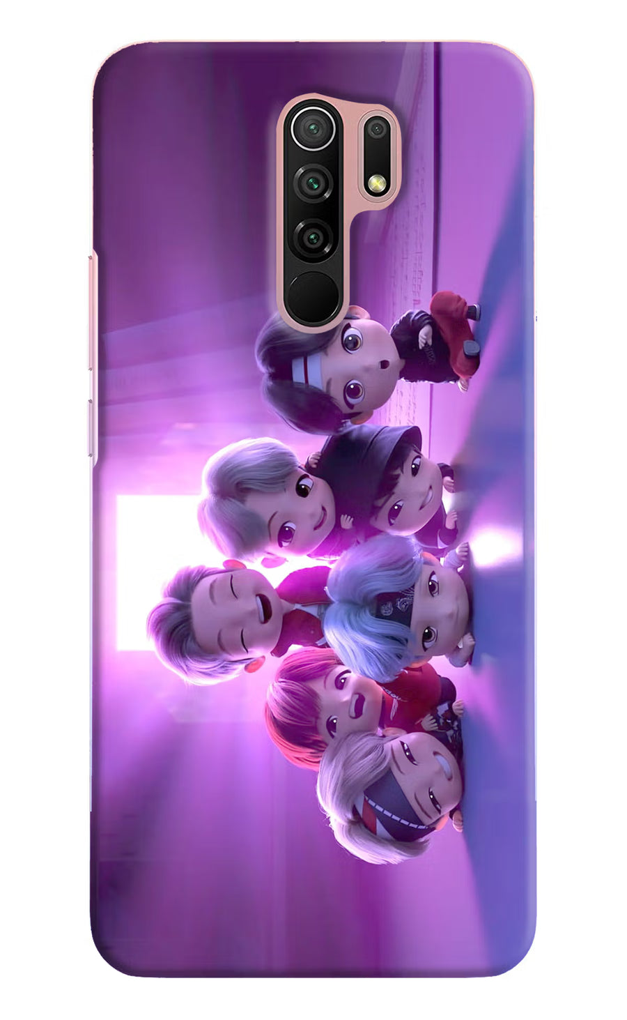 BTS Chibi Redmi 9 Prime/Poco M2/M2 reloaded Back Cover, Hard case