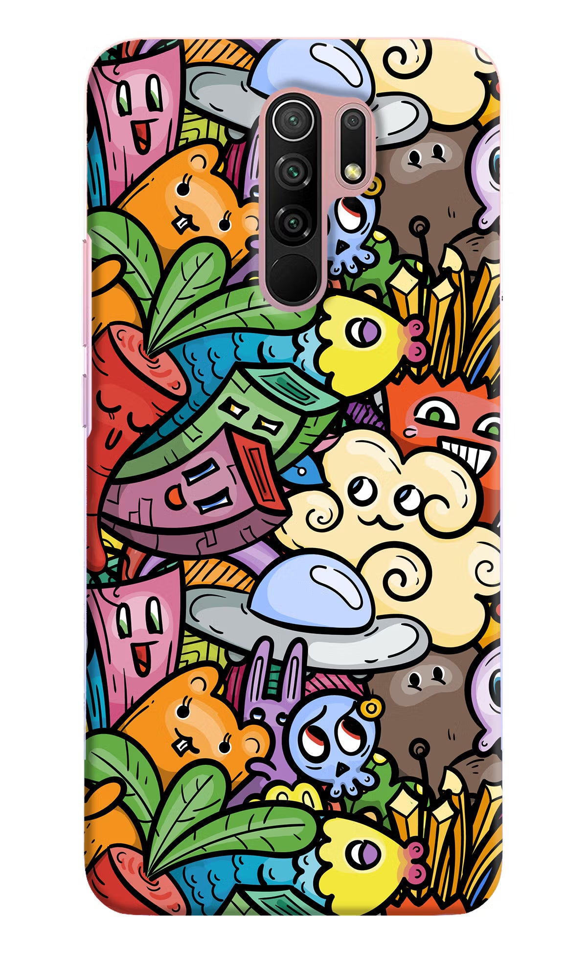 Veggie Doodle Redmi 9 Prime/Poco M2/M2 reloaded Hard Case Back Cover by Casekaro