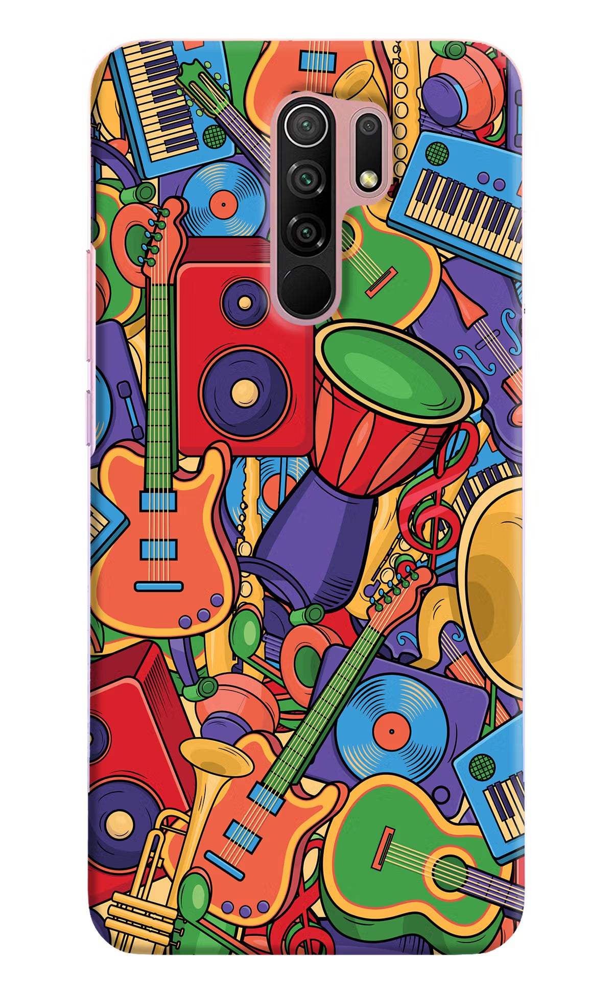 Music Instrument Doodle Redmi 9 Prime/Poco M2/M2 reloaded Hard Case Back Cover by Casekaro