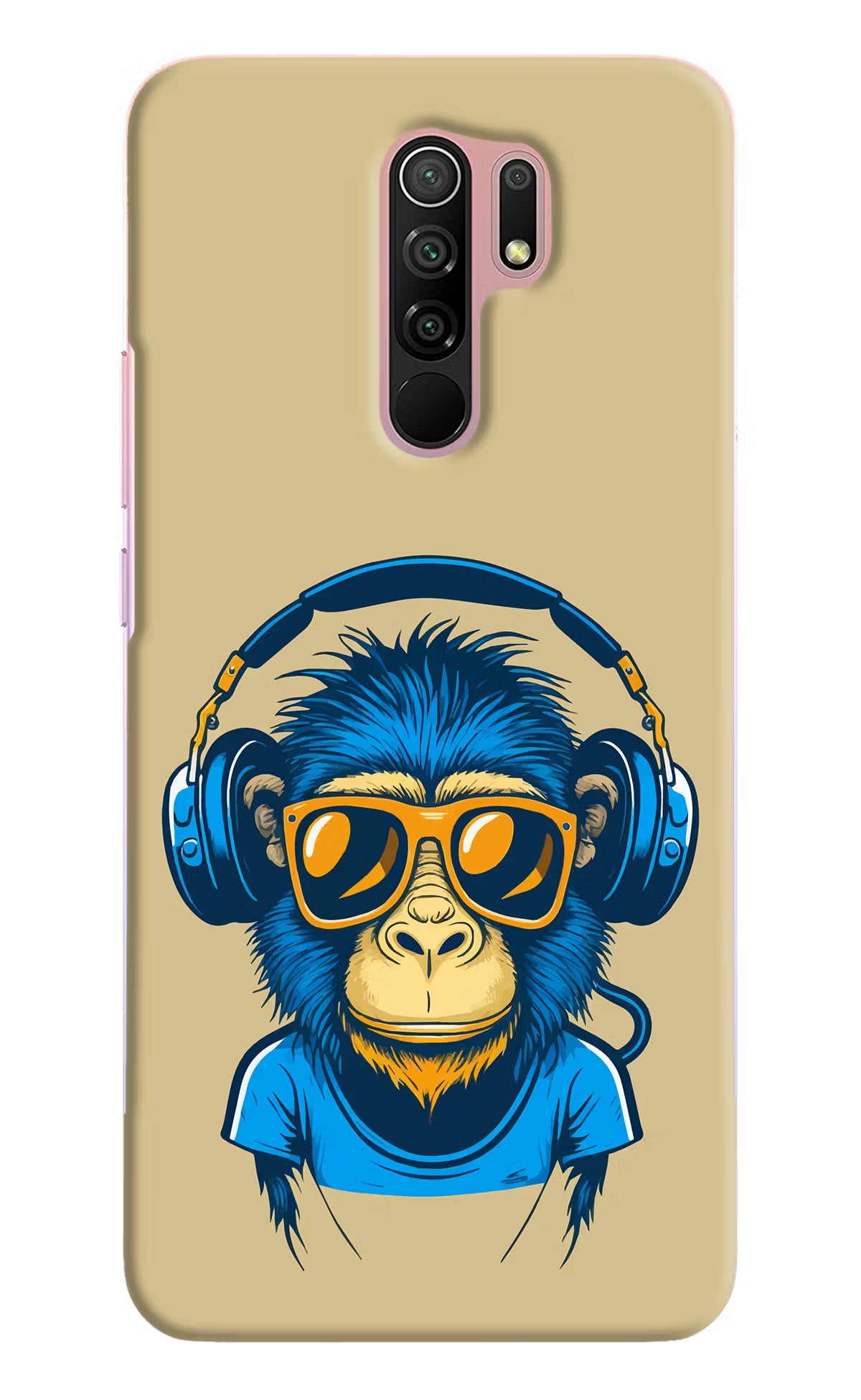 Monkey Headphone Redmi 9 Prime/Poco M2/M2 reloaded Hard Case Back Cover by Casekaro