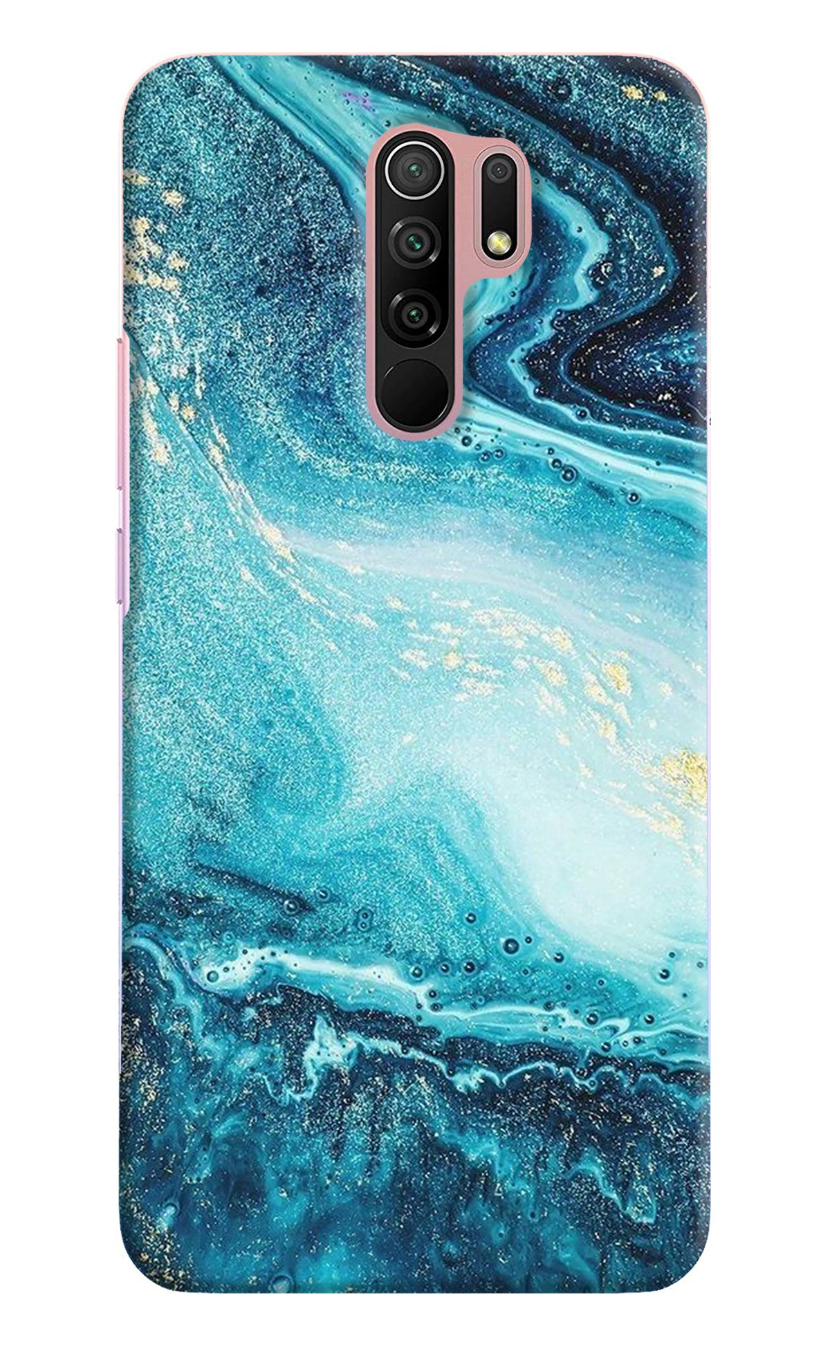 Blue Glitter Marble Redmi 9 Prime/Poco M2/M2 reloaded Back Cover