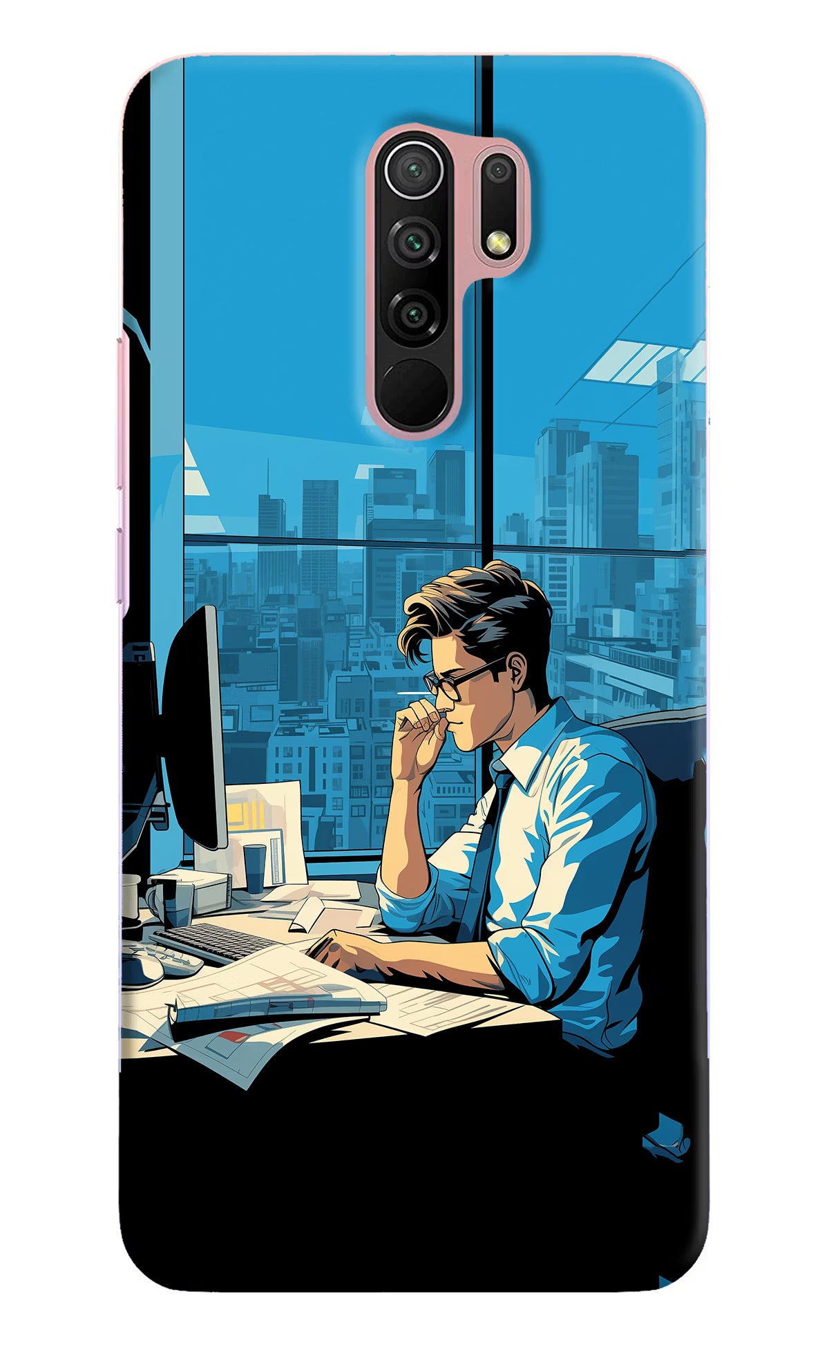 Focused Hustler (AI Generated) Redmi 9 Prime/Poco M2/M2 reloaded Hard Case Back Cover by Casekaro