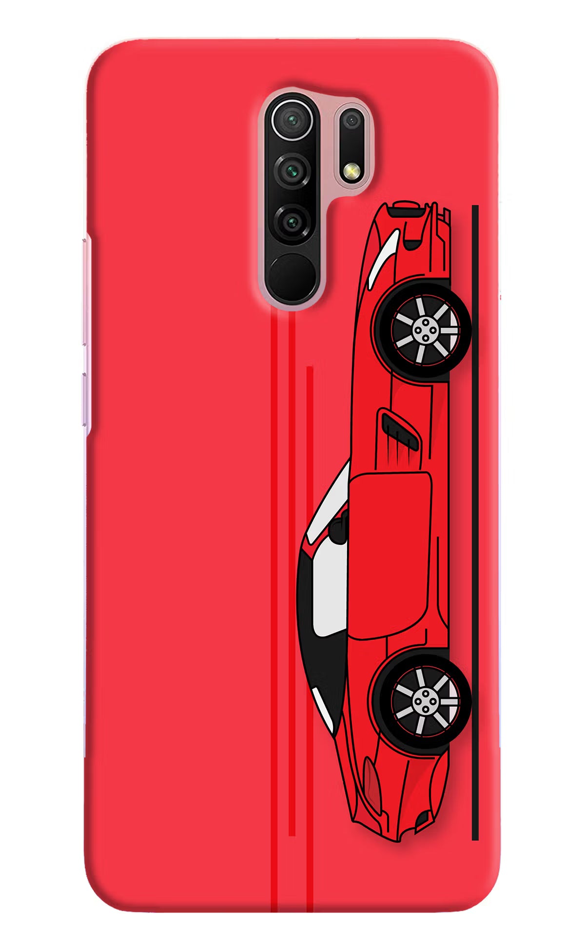 Red Velocity Redmi 9 Prime/Poco M2/M2 reloaded Hard Case Back Cover by Casekaro
