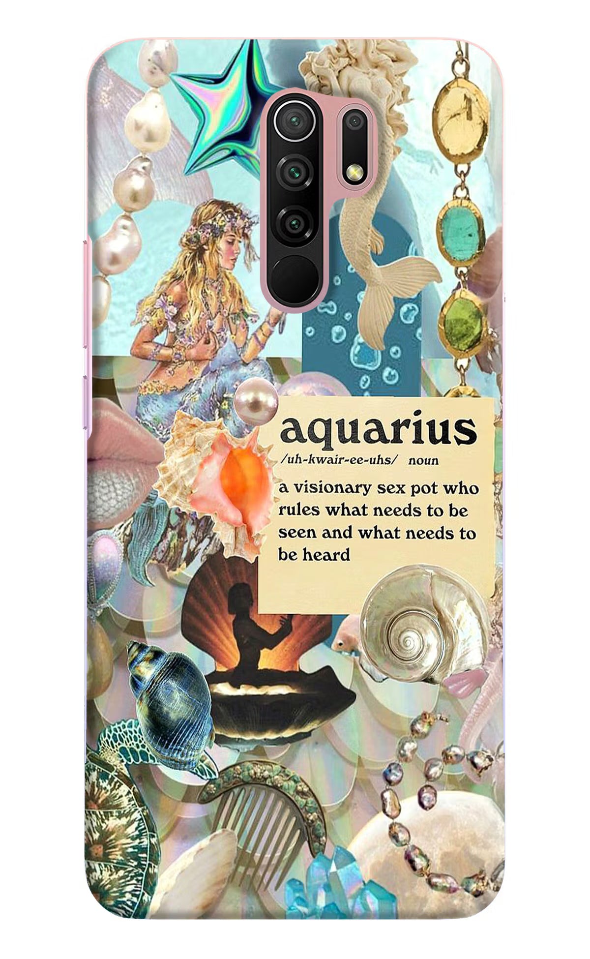 Aquarius Zodiac Redmi 9 Prime/Poco M2/M2 reloaded Hard Case Back Cover by Casekaro