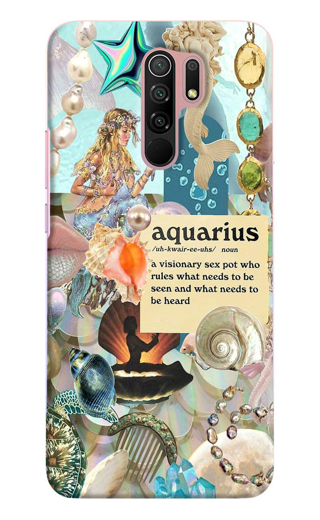 Aquarius Zodiac Redmi 9 Prime/Poco M2/M2 reloaded Hard Case Back Cover by Casekaro