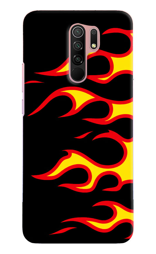 Side Sweep Flames Redmi 9 Prime/Poco M2/M2 reloaded Hard Case Back Cover by Casekaro
