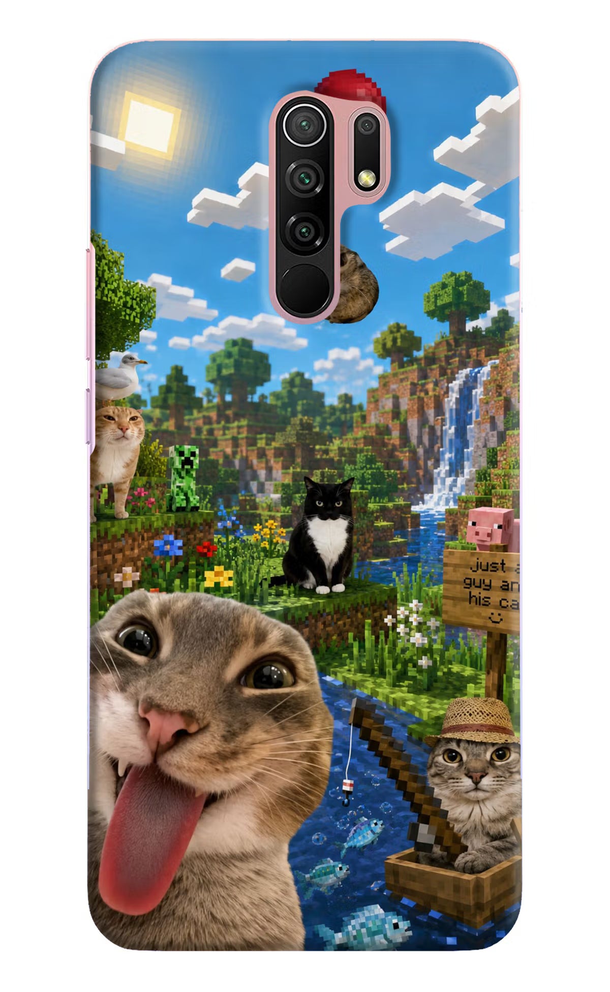 Minecraft Cat Chaos Redmi 9 Prime/Poco M2/M2 reloaded Back Cover