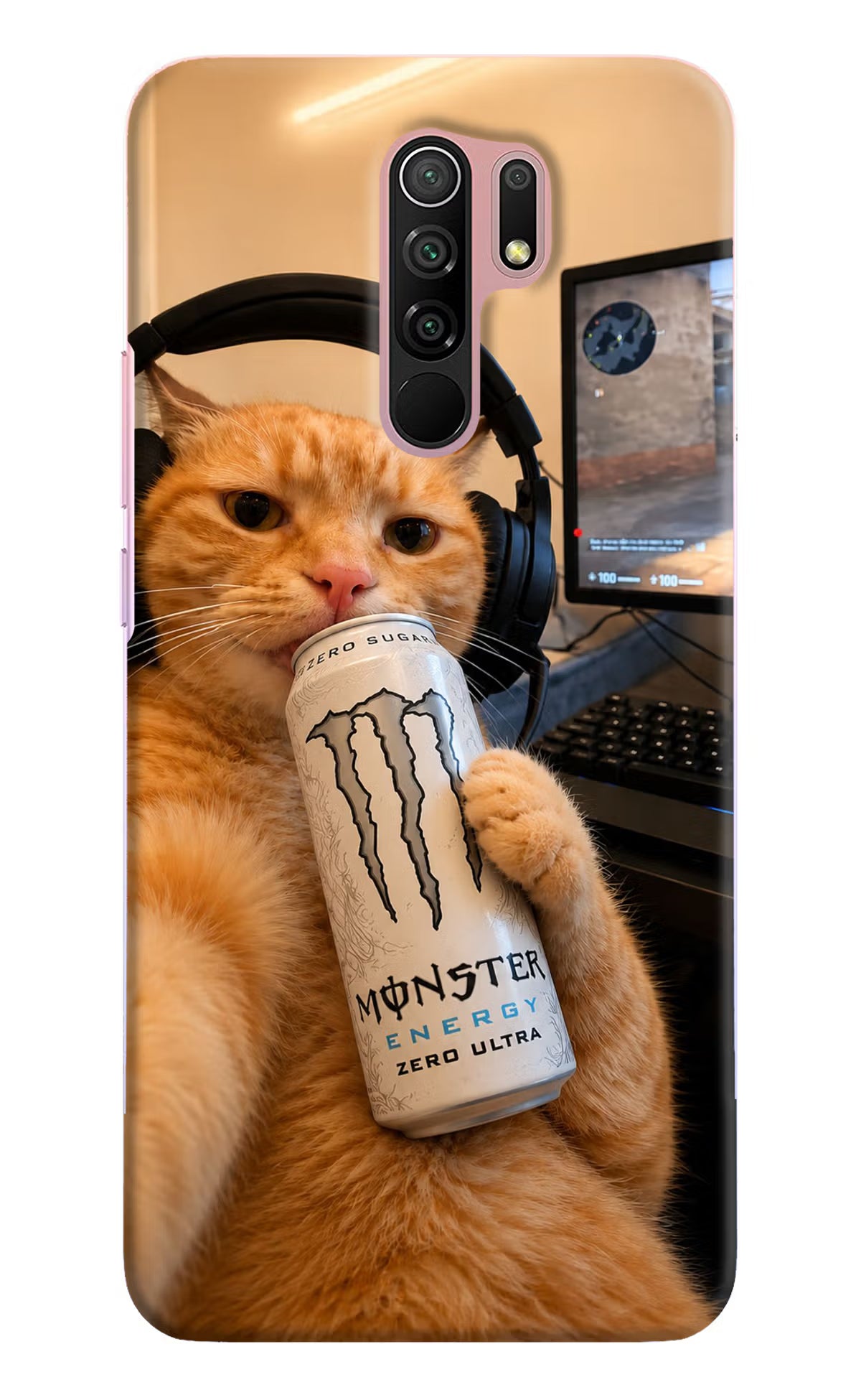 Gamer Cat Energy Redmi 9 Prime/Poco M2/M2 reloaded Back Cover