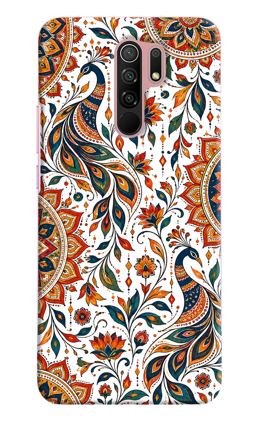 White Mayura Redmi 9 Prime/Poco M2/M2 reloaded Back Cover, Hard case