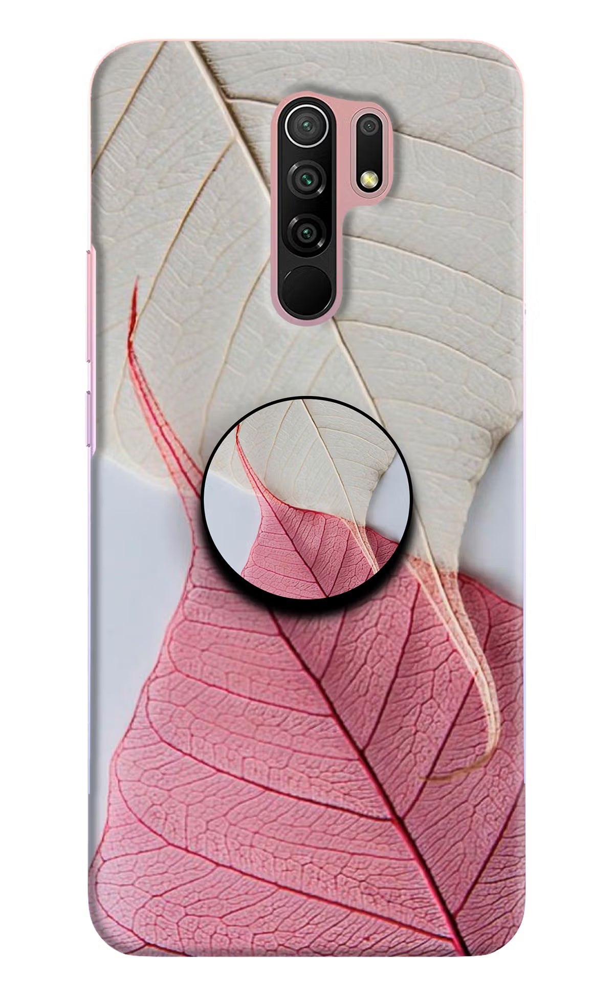 White Pink Leaf Redmi 9 Prime/Poco M2/M2 reloaded Pop Case by Casekaro