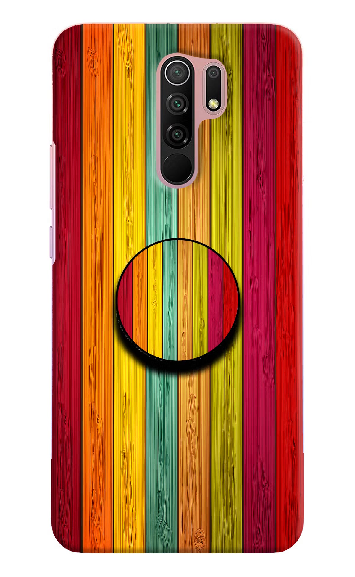 Multicolor Wooden Redmi 9 Prime/Poco M2/M2 reloaded Pop Case by Casekaro
