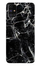 Black Marble Texture Samsung M31s Hard Case Back Cover by Casekaro