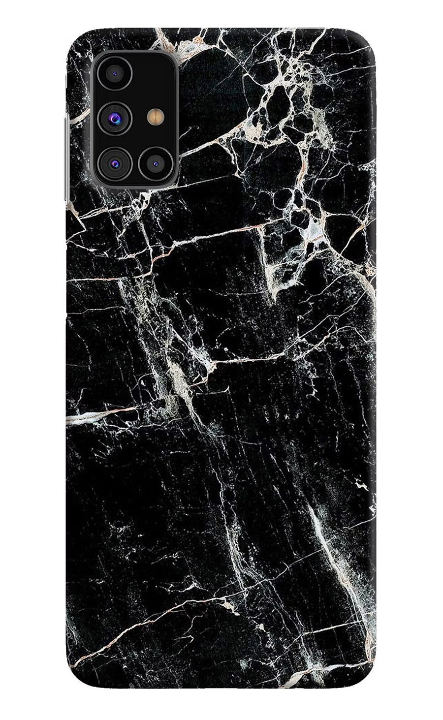 Black Marble Texture Samsung M31s Back Cover, Hard case