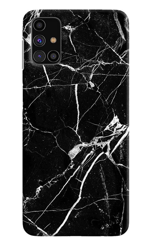 Black Marble Pattern Samsung M31s Hard Case Back Cover by Casekaro