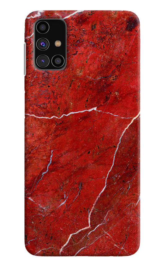 Red Marble Design Samsung M31s Hard Case Back Cover by Casekaro