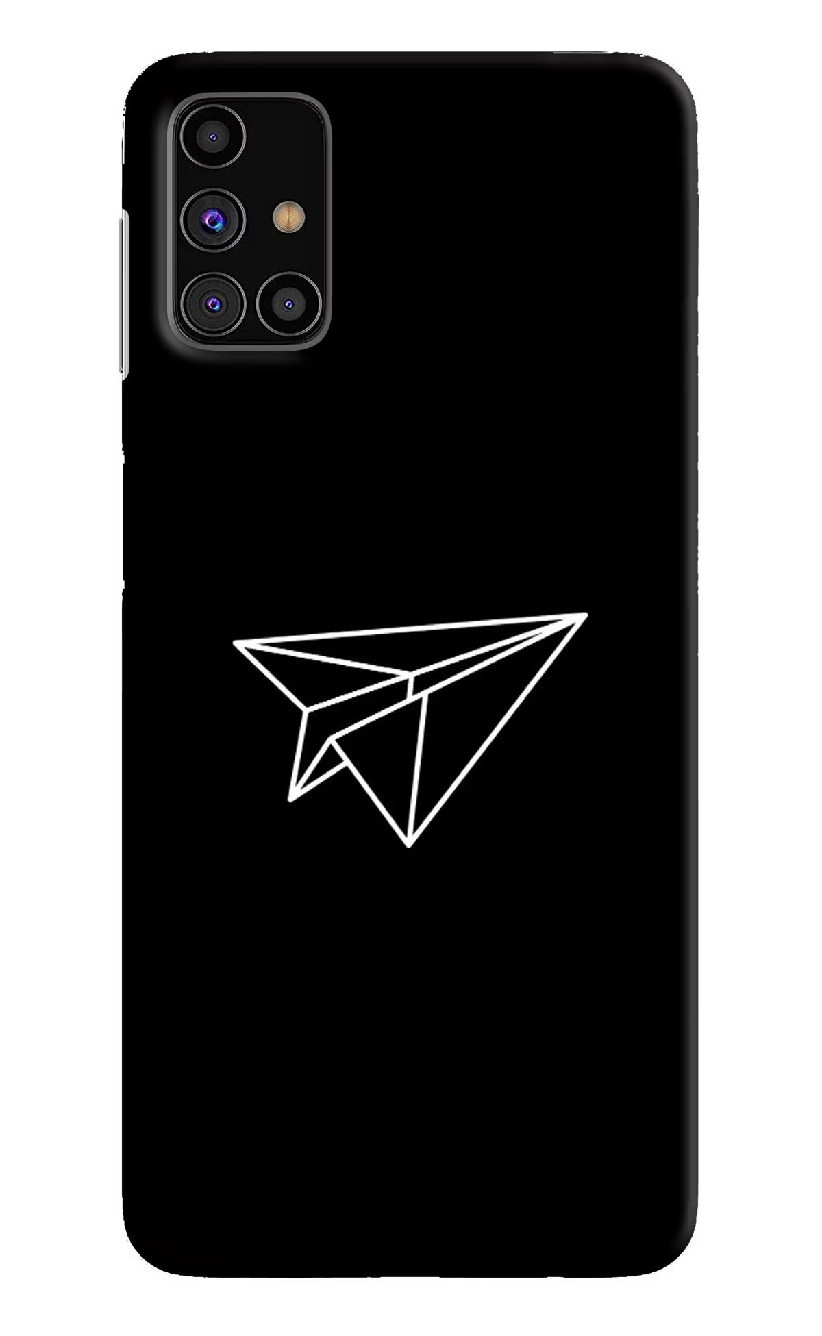 Paper Plane White Samsung M31s Hard Case Back Cover by Casekaro