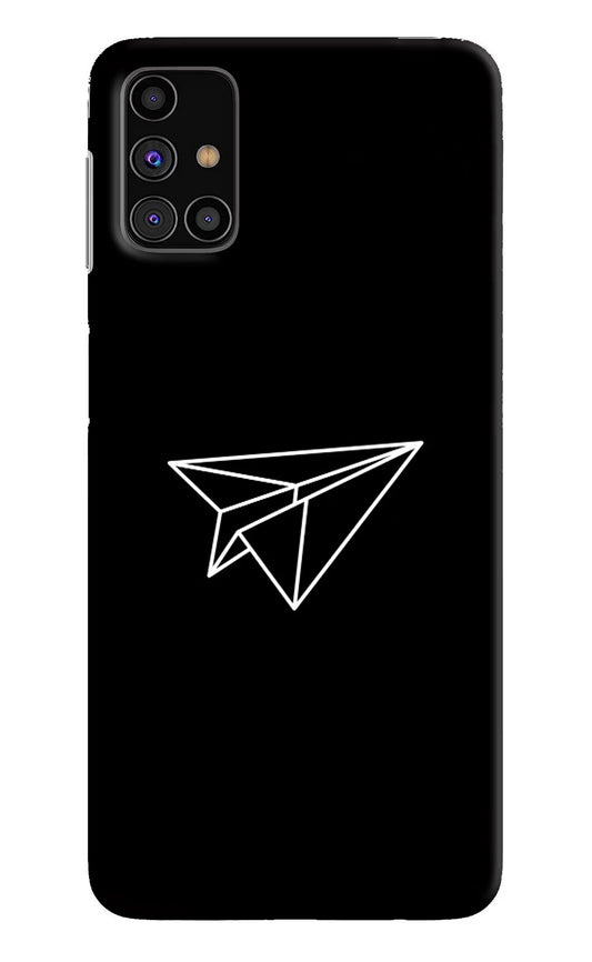 Paper Plane White Samsung M31s Hard Case Back Cover by Casekaro