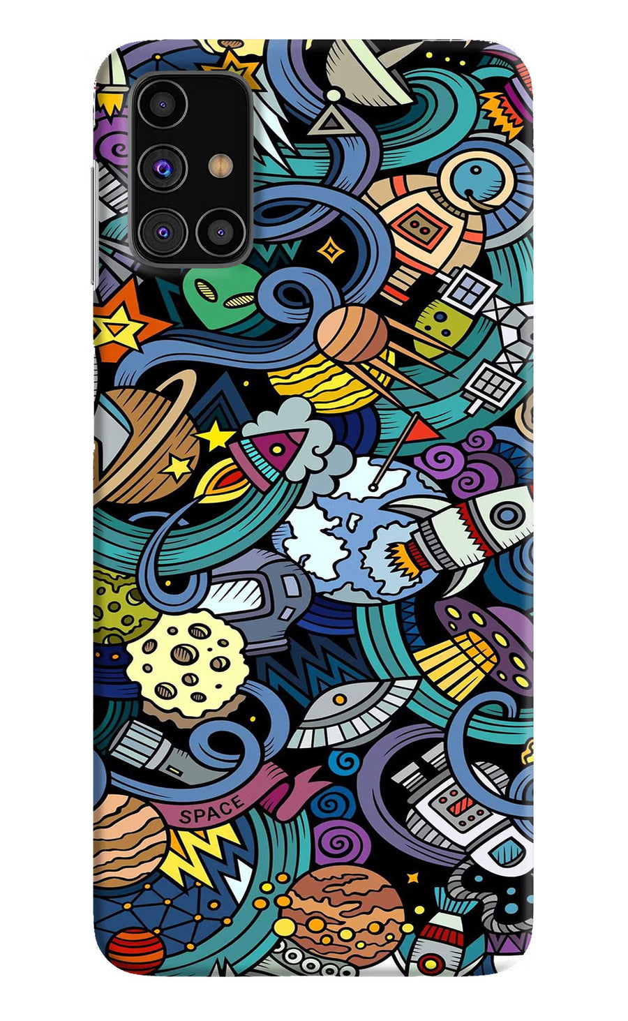 Space Abstract Samsung M31s Back Cover, Hard case