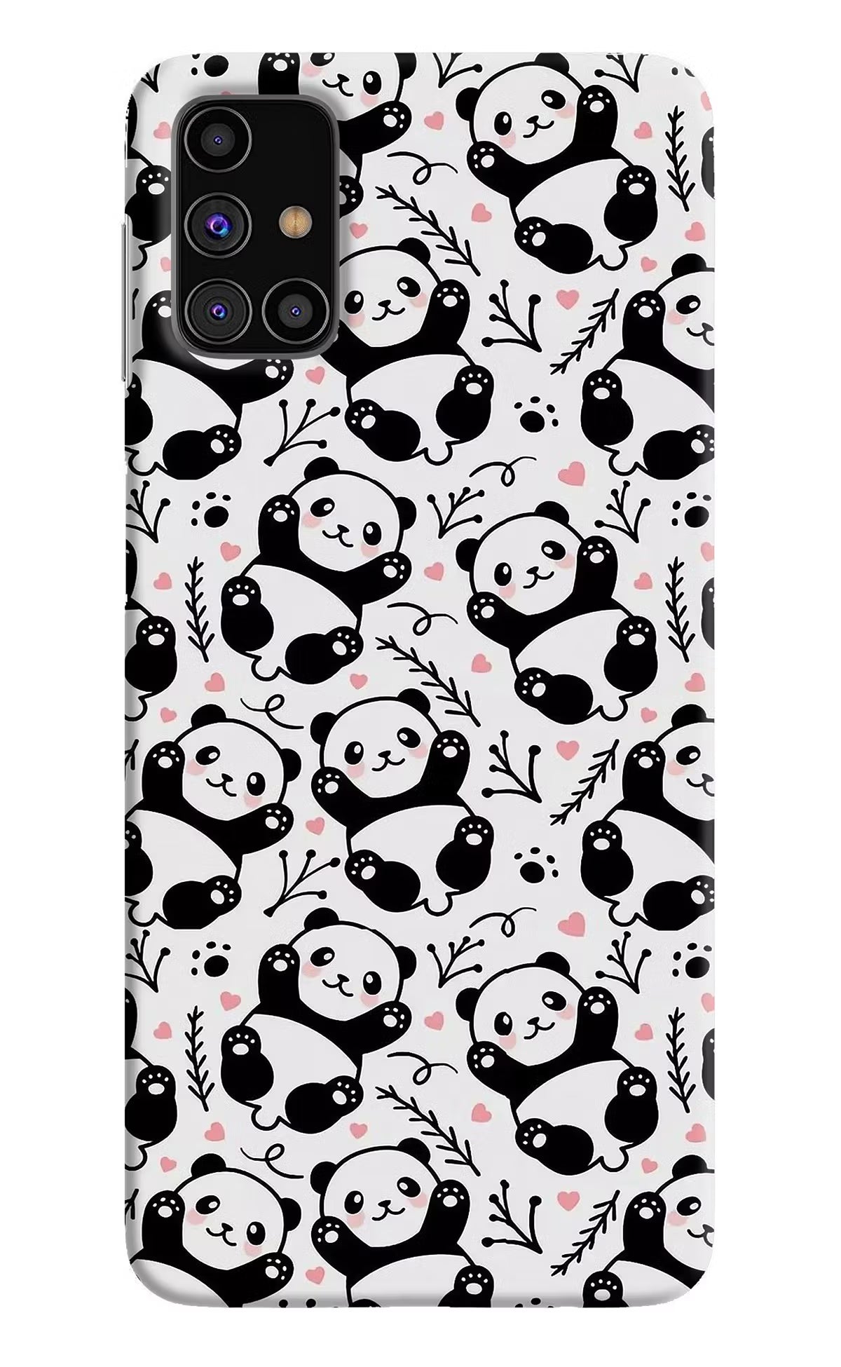 Cute Panda Samsung M31s Hard Case Back Cover by Casekaro