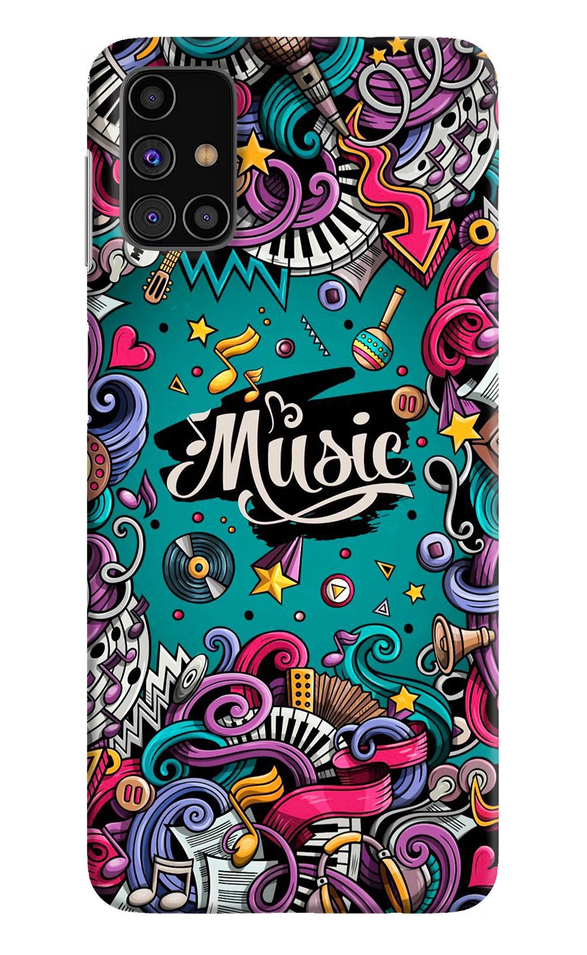 Music Graffiti Samsung M31s Hard Case Back Cover by Casekaro