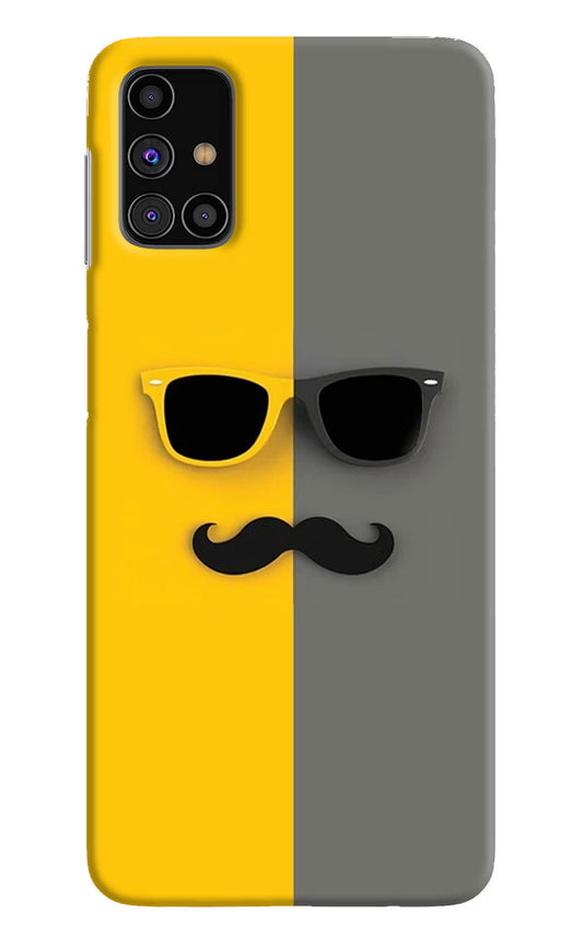 Sunglasses with Mustache Samsung M31s Hard Case Back Cover by Casekaro