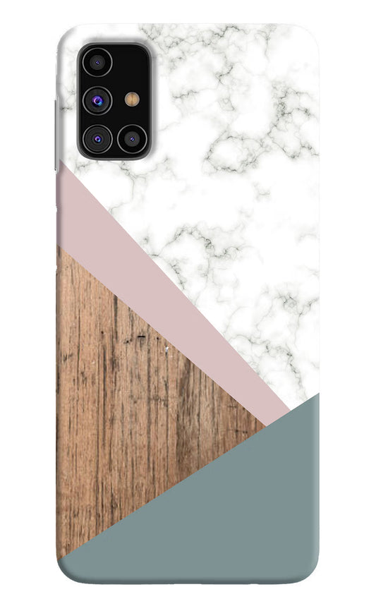 Marble wood Abstract Samsung M31s Hard Case Back Cover by Casekaro