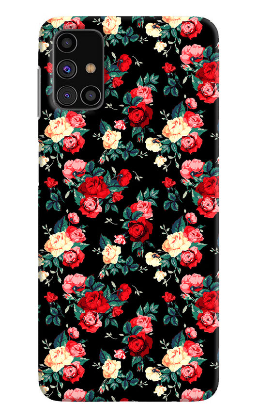 Rose Pattern Samsung M31s Hard Case Back Cover by Casekaro