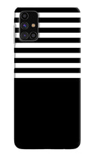 Black and White Print Samsung M31s Hard Case Back Cover by Casekaro
