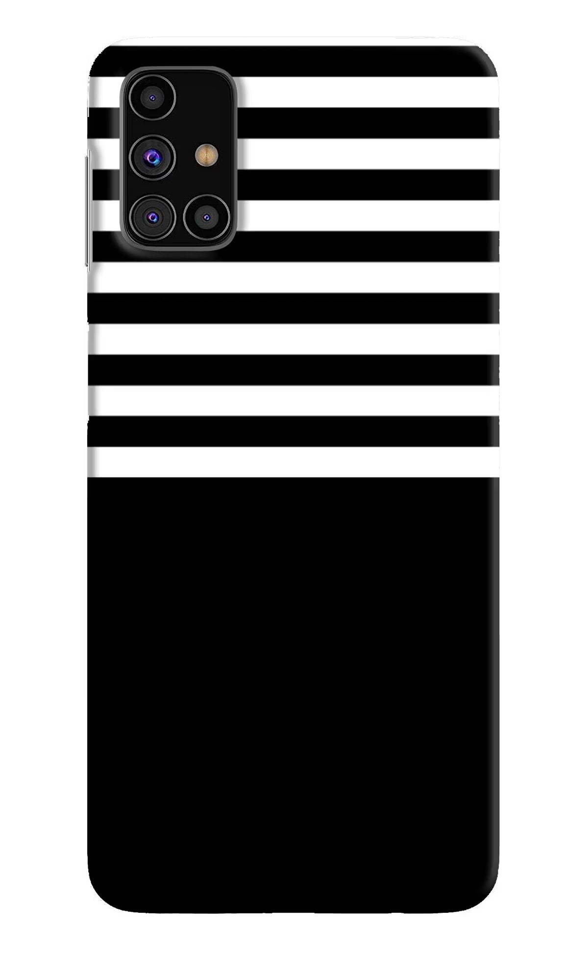 Black and White Print Samsung M31s Hard Case Back Cover by Casekaro
