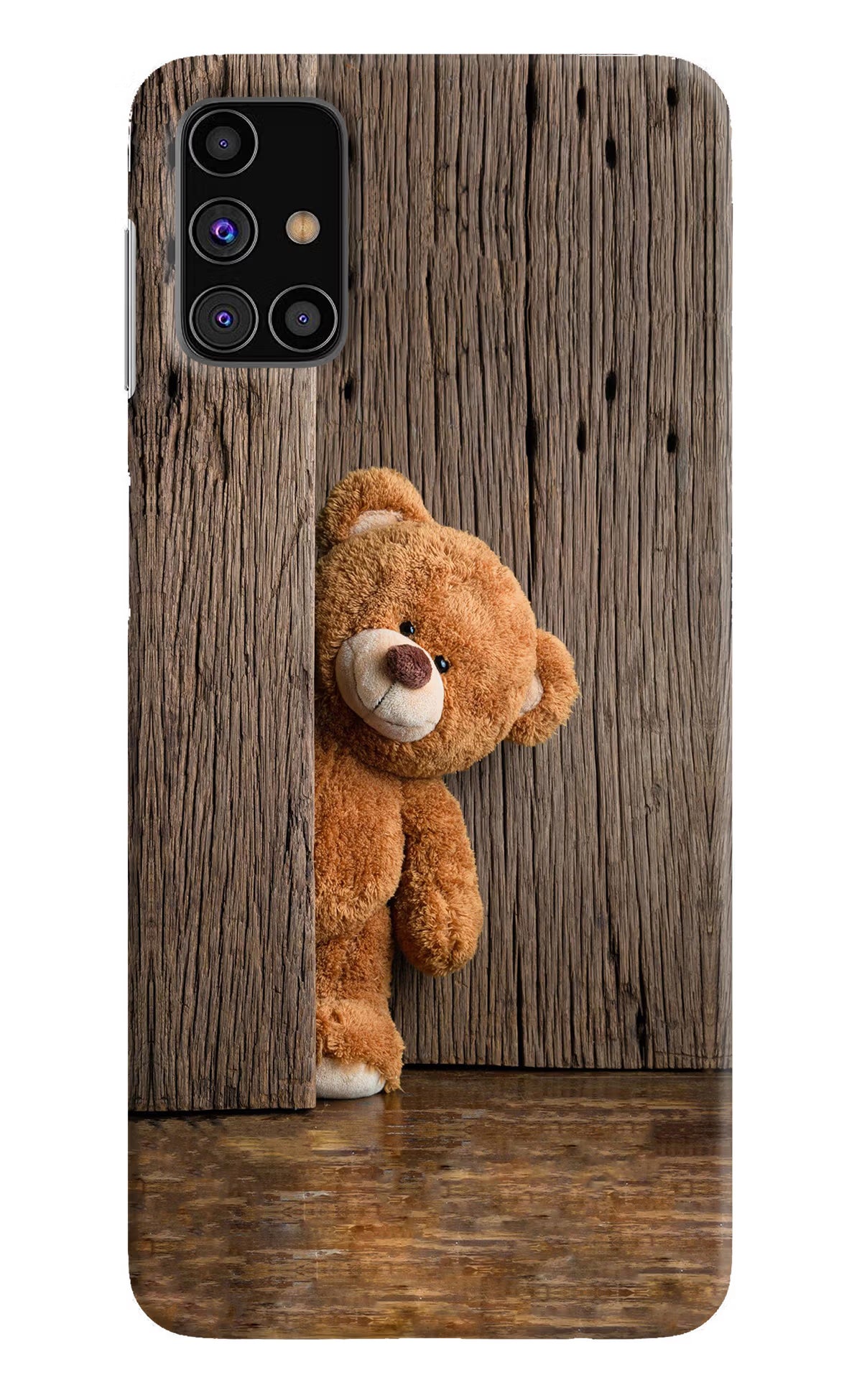 Teddy Wooden Samsung M31s Hard Case Back Cover by Casekaro