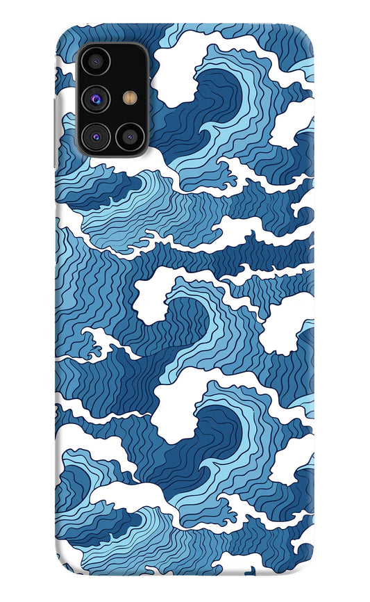 Blue Waves Samsung M31s Hard Case Back Cover by Casekaro