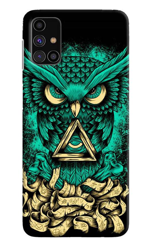 Green Owl Samsung M31s Hard Case Back Cover by Casekaro