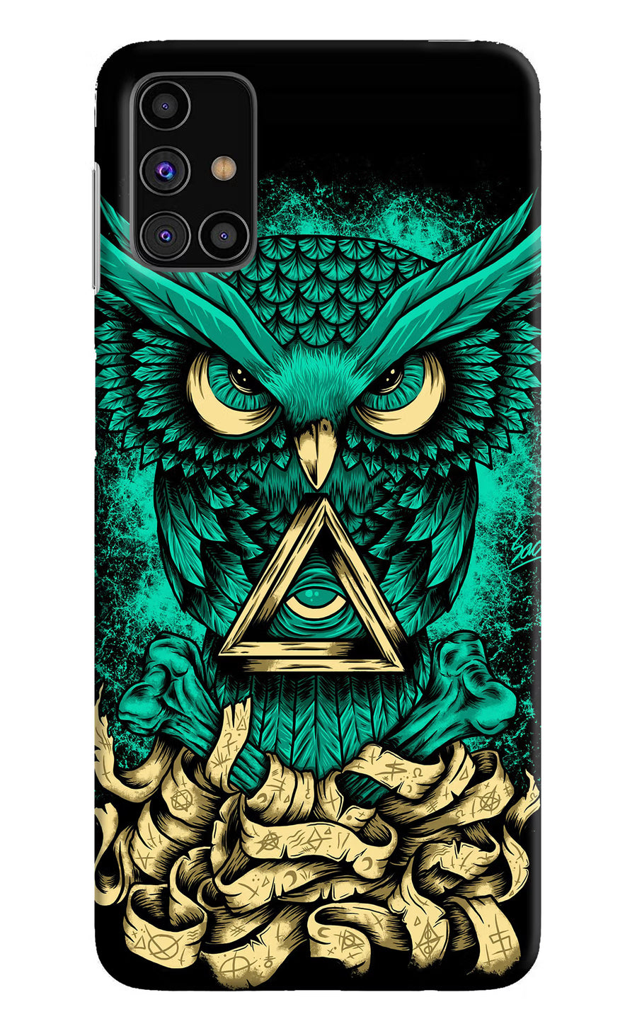 Green Owl Samsung M31s Back Cover, Hard case