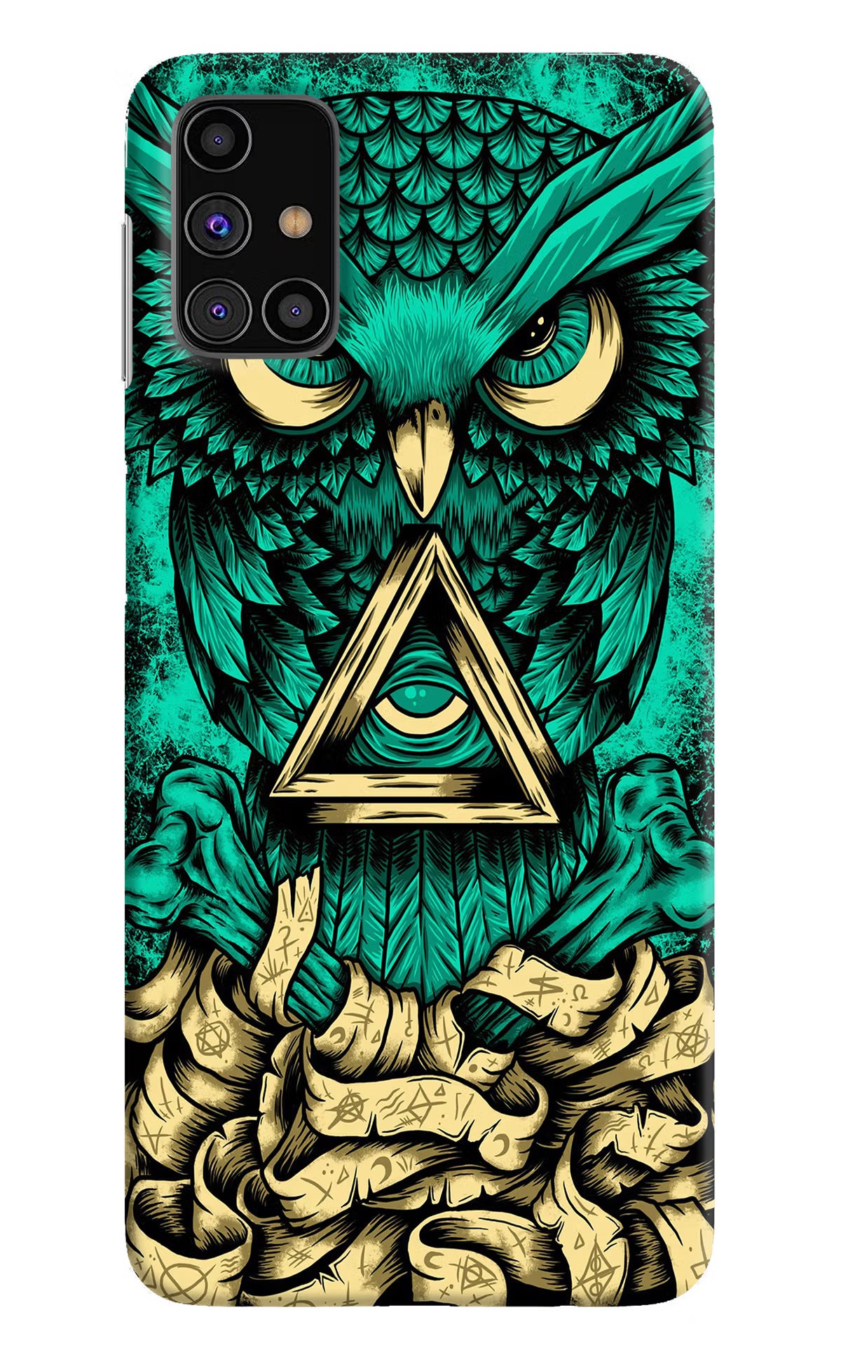 Green Owl Samsung M31s Hard Case Back Cover by Casekaro