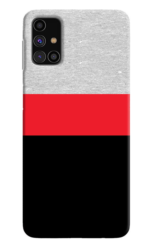 Tri Color Pattern Samsung M31s Hard Case Back Cover by Casekaro