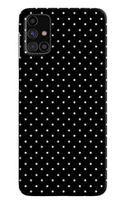 White Dots Samsung M31s Hard Case Back Cover by Casekaro