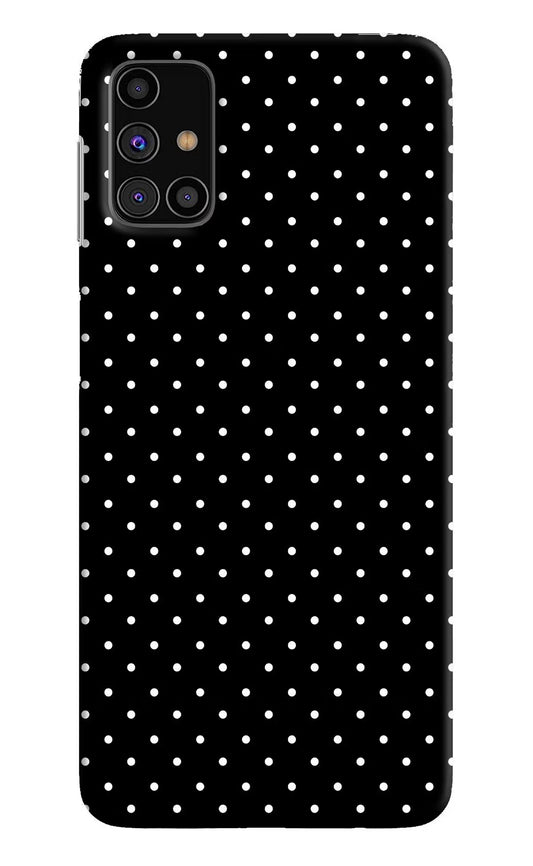 White Dots Samsung M31s Hard Case Back Cover by Casekaro