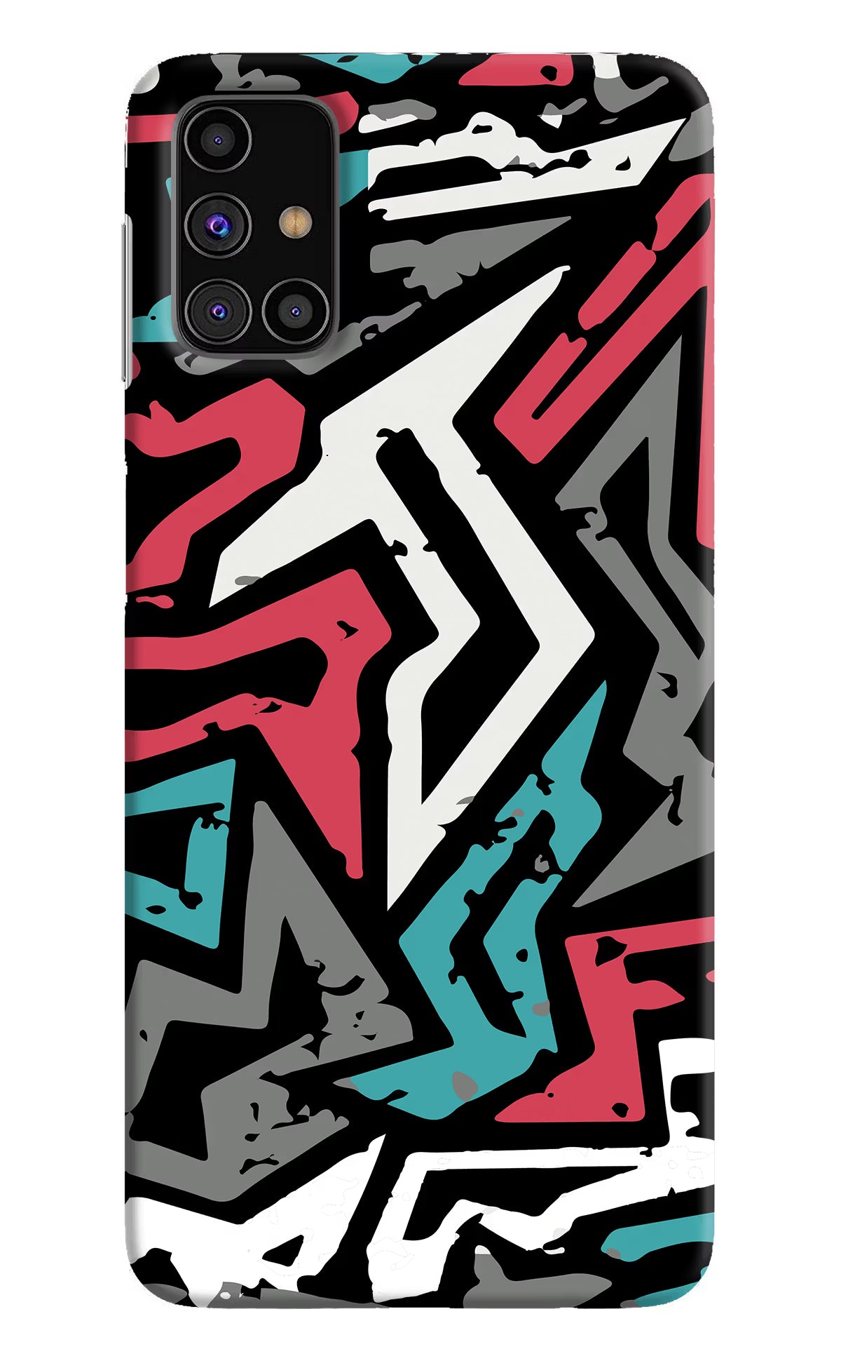 Geometric Graffiti Samsung M31s Hard Case Back Cover by Casekaro