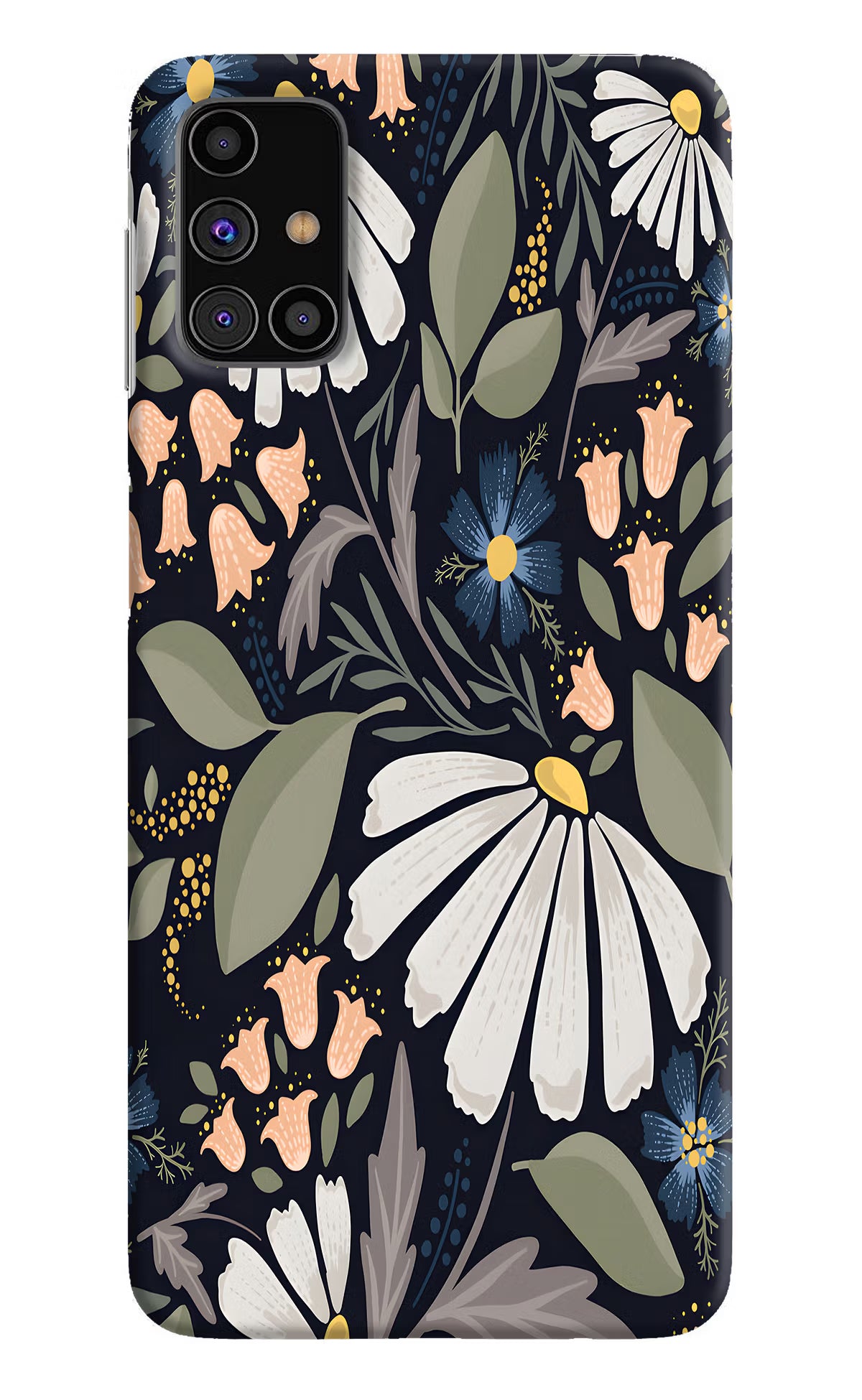 Flowers Art Samsung M31s Hard Case Back Cover by Casekaro
