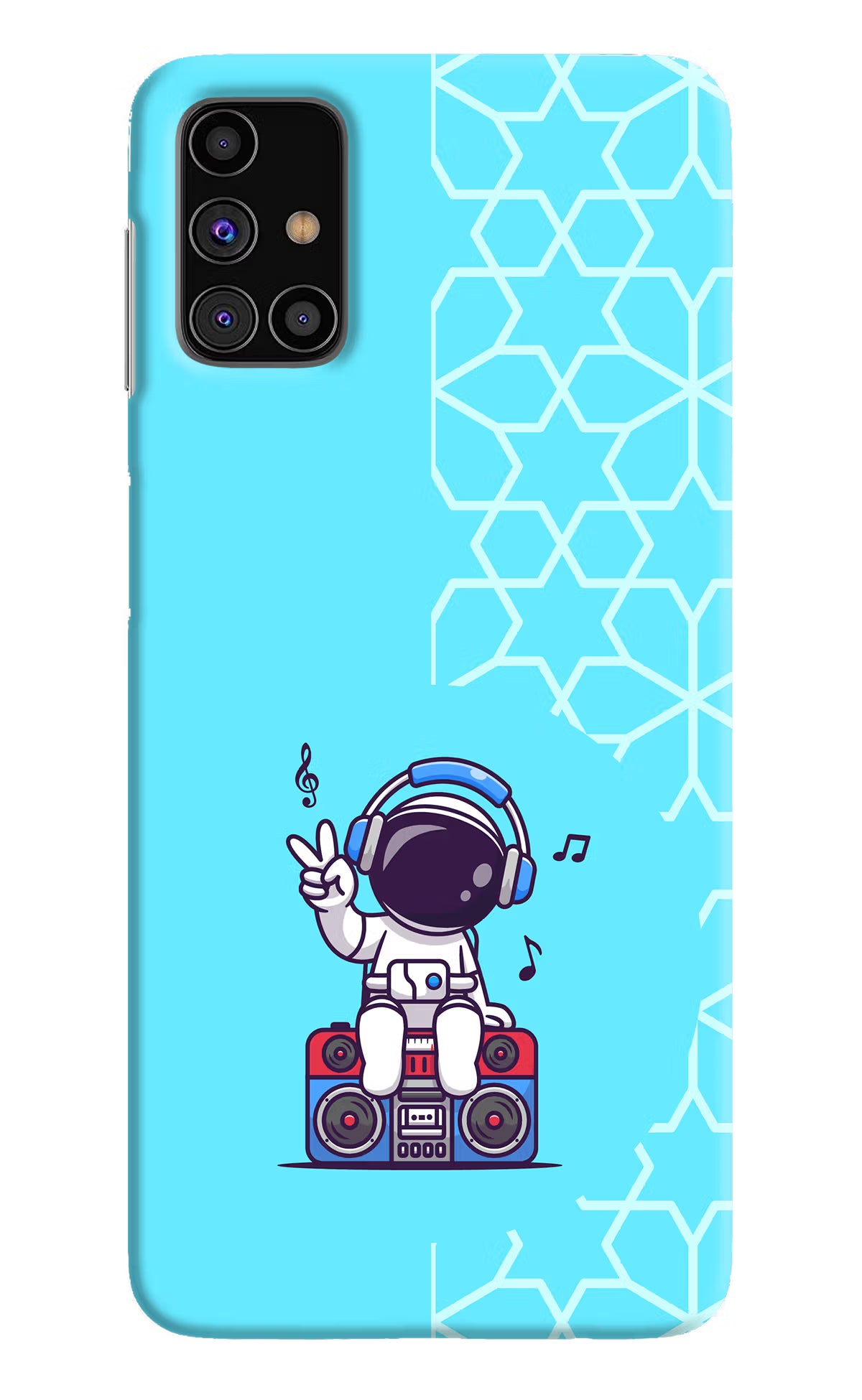 Cute Astronaut Chilling Samsung M31s Hard Case Back Cover by Casekaro