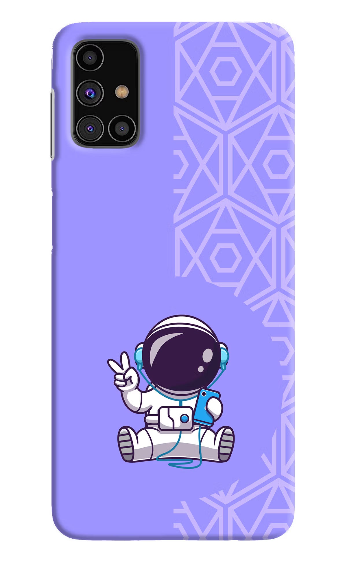 Cute Astronaut Chilling Samsung M31s Hard Case Back Cover by Casekaro