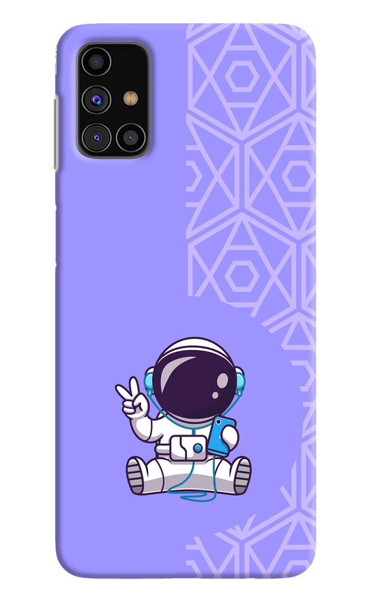 Cute Astronaut Chilling Samsung M31s Hard Case Back Cover by Casekaro