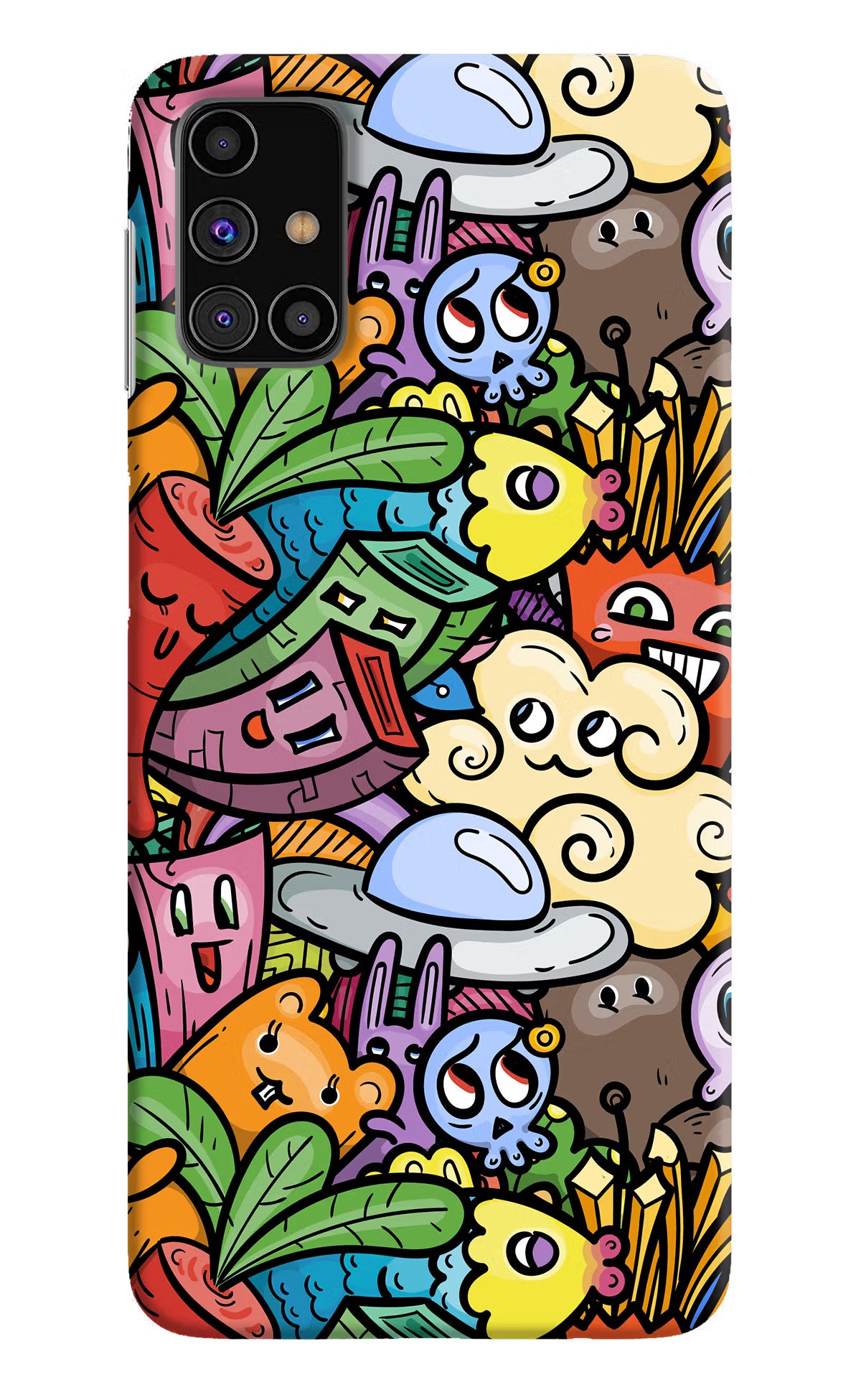Veggie Doodle Samsung M31s Hard Case Back Cover by Casekaro