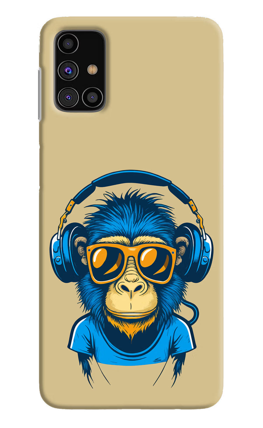 Monkey Headphone Samsung M31s Back Cover, Hard case