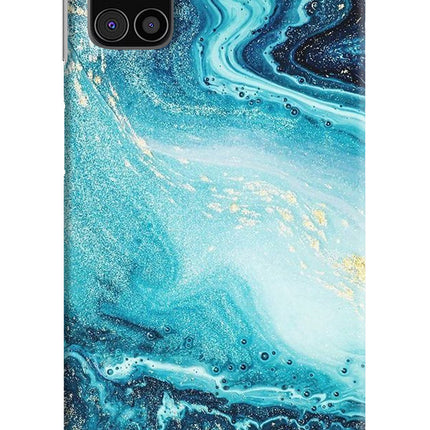 Blue Glitter Marble Samsung M31s Hard Case Back Cover by Casekaro